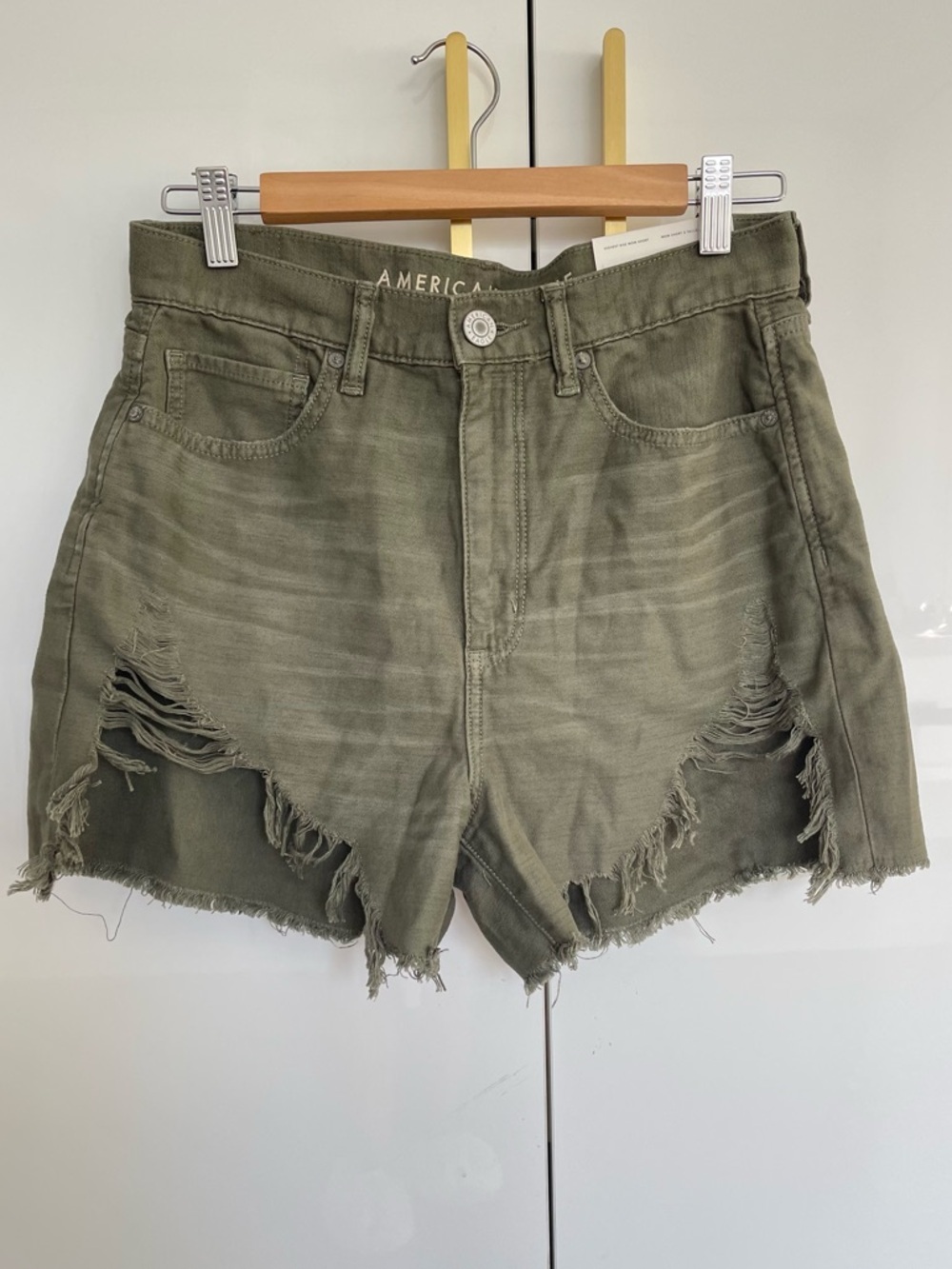 American Eagle Shorts Green Highest Rise Mom Short Distressed small NWT